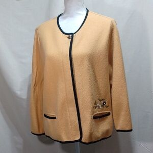 Geiger Collections Top Blazer Yellow New Wool Austria Size 44/Medium